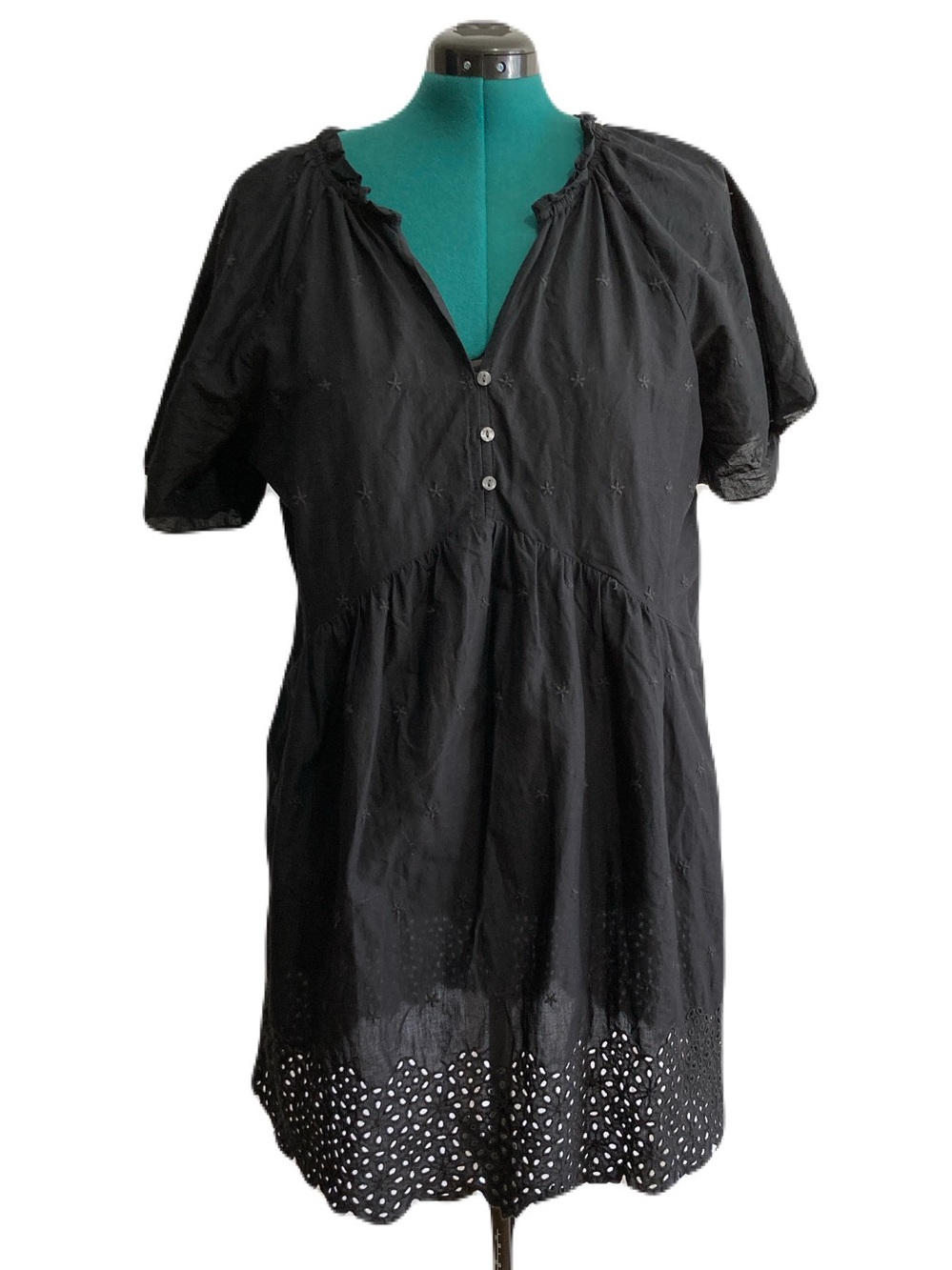 Old Navy 100% Cotton Eyelet Trim Short Sleeve Sundress